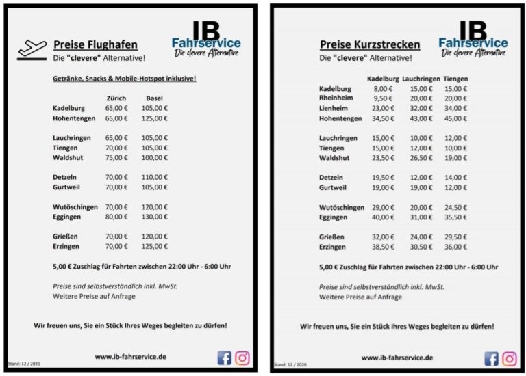 20 12 Preisliste Flughafen Kurzstrecken 1 768x550
