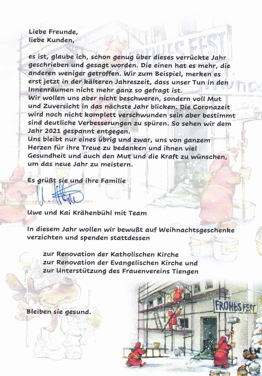 Malerbetrieb Krähenbühl spendet für Renovation der kath. & evang. Kirchen und für den Frauenverein Tiengen 3 Image 26