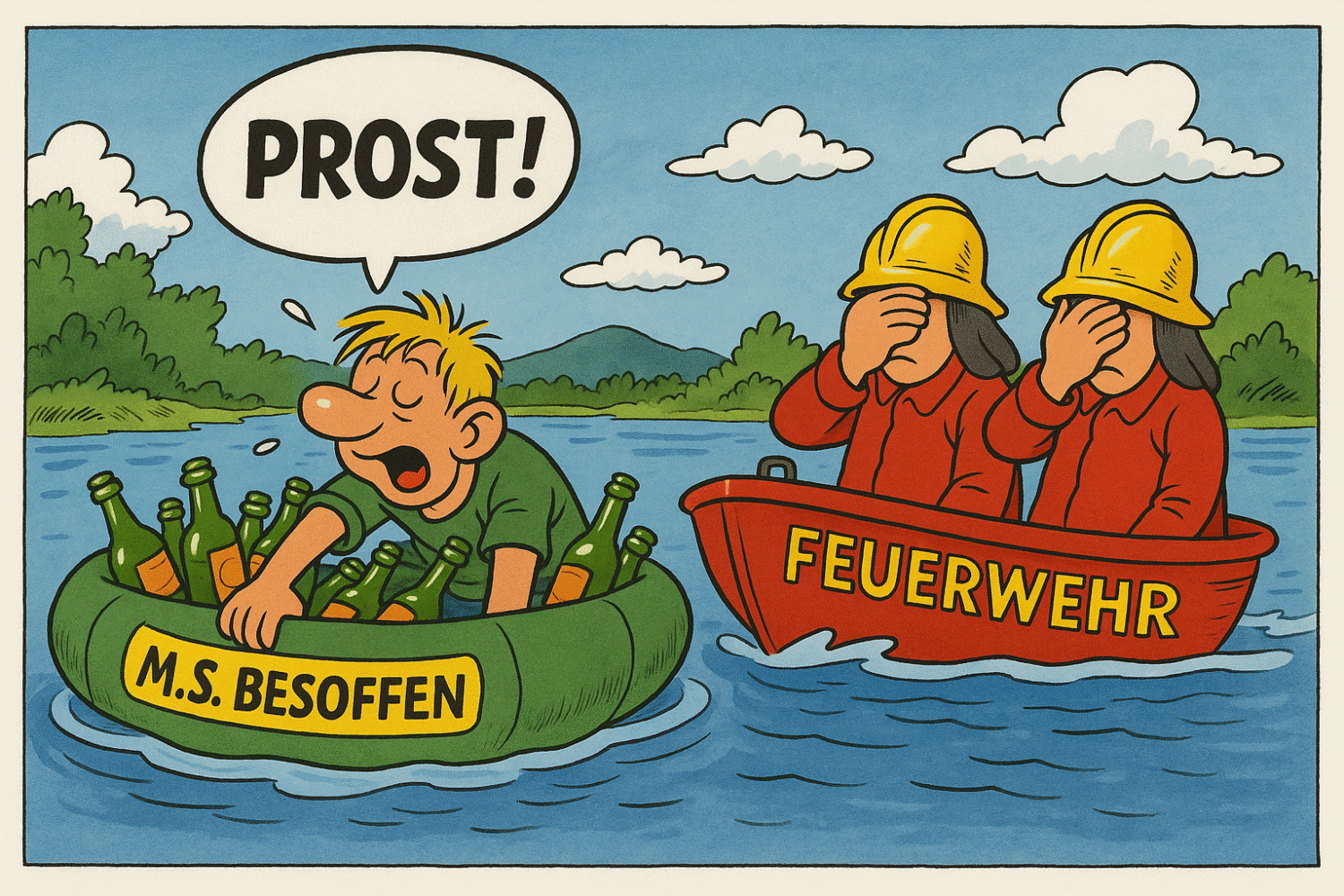 Besoffen auf dem Schuchsee... im Schlauchboot... 14 Besoffen auf dem See