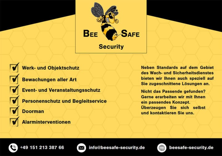 BeeSafe UG aus Jestetten: Sicherheitsdienstleister seit 2019 1 beesafe info