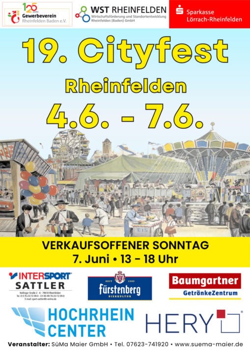 Rheinfelden feiert das 19. Cityfest mit Riesen-Kirmes und verkaufsoffenem Sonntag 4 Plakat Cityfest Kopie